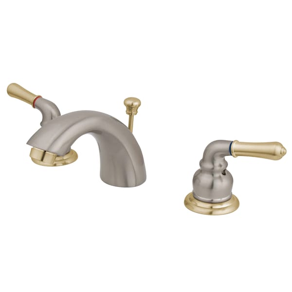 Mini-Widespread Bathroom Faucet, Brushed Nickel/Polished Brass